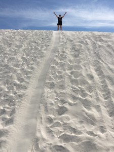 YOU try hiking up sand dunes on marathonized legs.