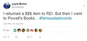 When Powell's Books likes your tweet...